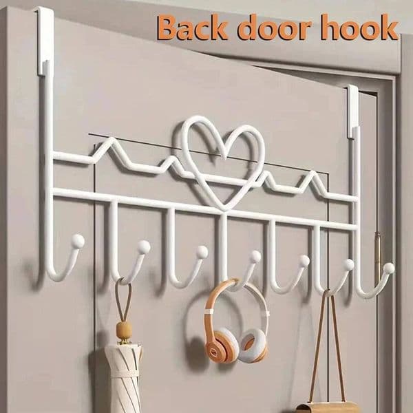 Heart-Shaped Door Behind Wall Hanging Clothes Hook Punch-free Hanger Bedroom Organizer Storage Accessories ddmynov