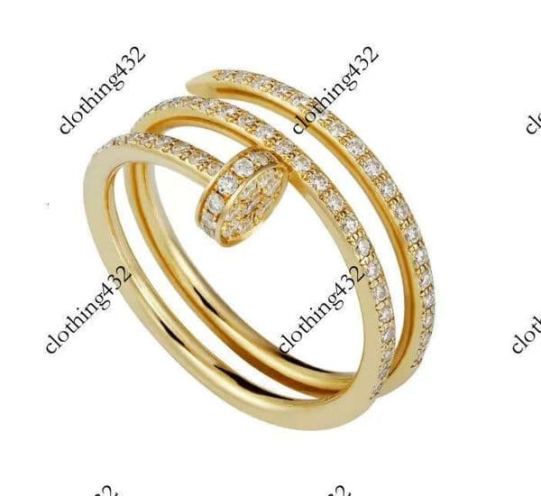 Designer Love Luxury Nail Rings For Women Men Titanium Steel Alloy Gold Plated Process Fashion Wed Ring Accessories