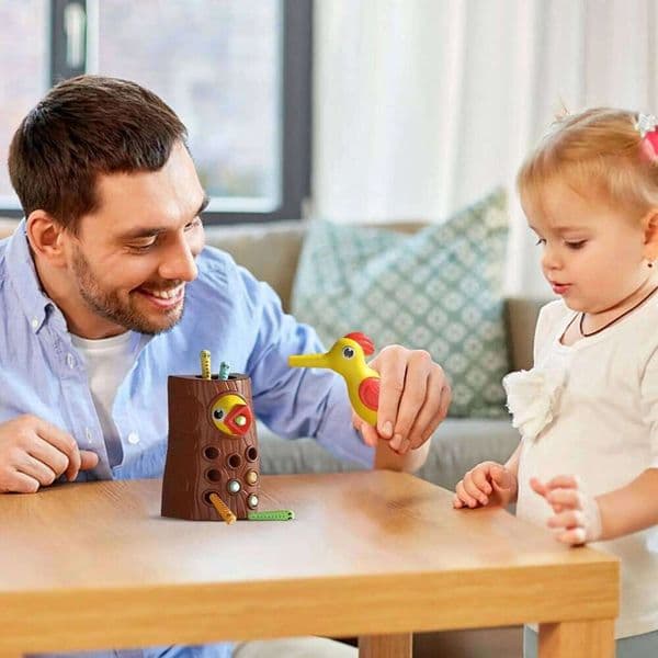 Magnetic Woodpecker Toy, Fine Motor Skills Game Feed the Bird, for Kids Boys Girls Road Trip School Classroom Stocking Stuffer