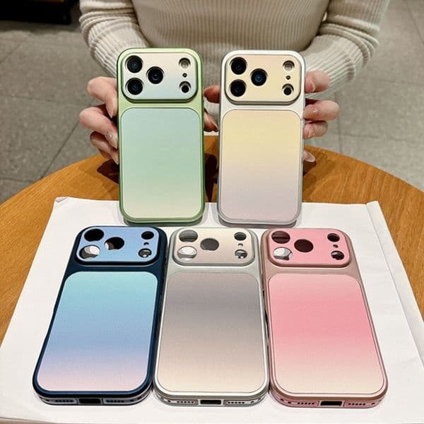Gradient color phone case suitable for 17promax phone case with anti slip side sticker and 16 full package anti fall cover