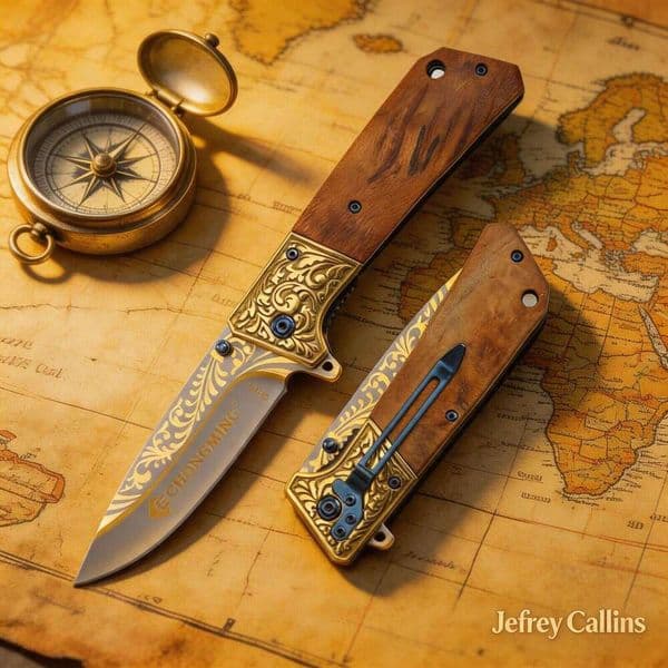 Jefrey Collins Stainless steel portable outdoor box cutter, fruit camping folding knife, direct from the manufacturer