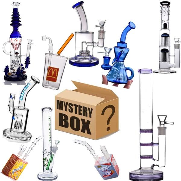 Mystery Box Glass Bong Smoking Water pipe Hookahs shisha Water bongs Bubbler Glass Percolator Pipe Multi Styles In Stock