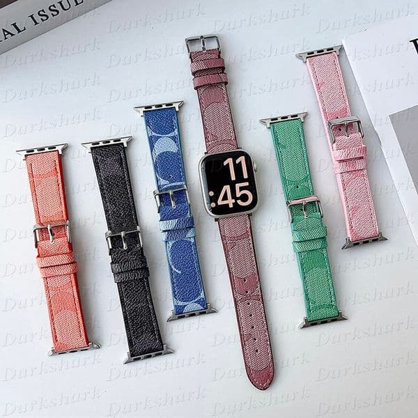 Luxury Watch Strap Band for Apple iWatch Series 11 10 42mm 46mm 9 8 7 6 5 4 3 Ultra 2 Leather Bracelet 38mm 40mm 41mm Wristband Watches Stripes 44mm 45mm 49mm Designer Strap