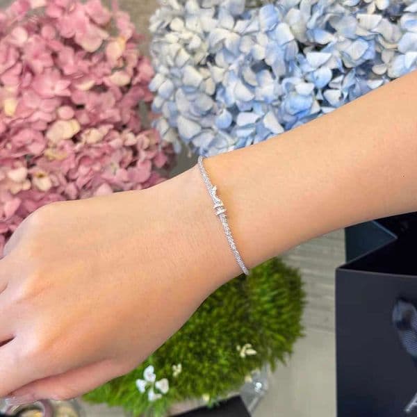 Silver Full Crystal Sparkling S925 Full Diamond Snakes Wrapping Winding Mesh Handwoven Fine Jewelry M260605