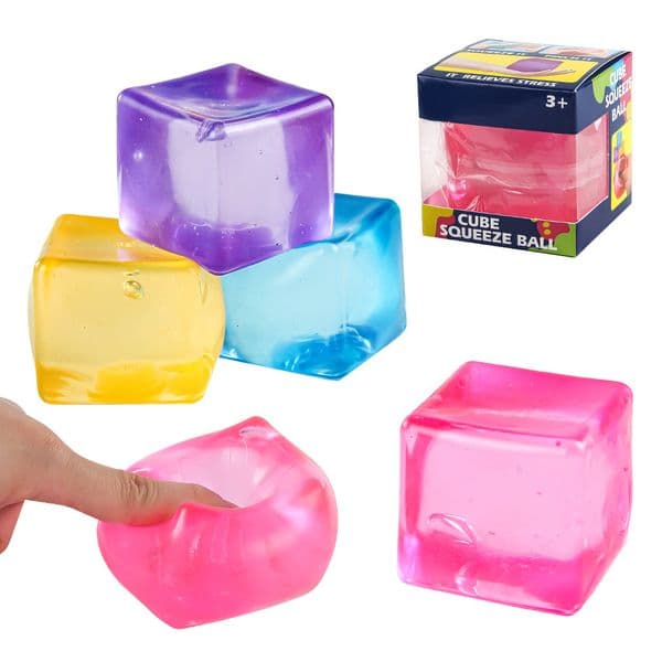 5.5CM Needoh Nice Cube Sensory Toys Maltose Glitter Stress Ball Squishy Decompression Slow Rebound Ice Cube Fidget Toys In Stock Fast Shipping..