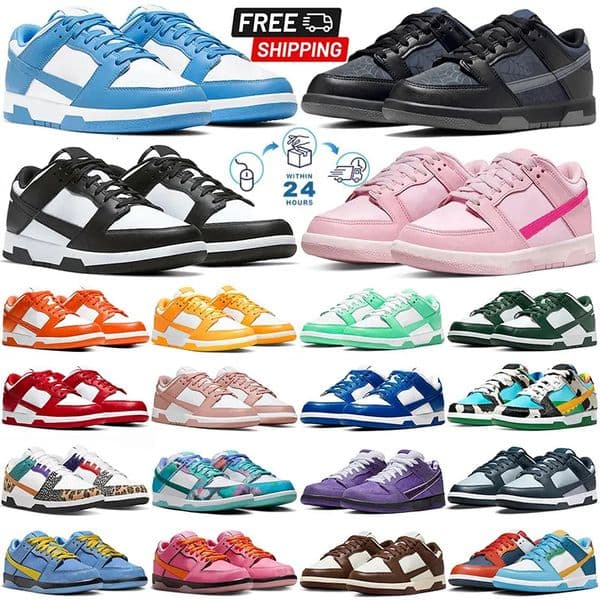 top panda sneakers running shoes triple pink black white green orange university blue brown unc gai mens womens trainers outdoor sports 36-47