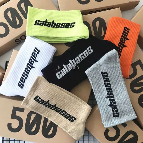 Men's cotton socks casual 350V2 with gift box socks designer fashionable socks available in 6 colors