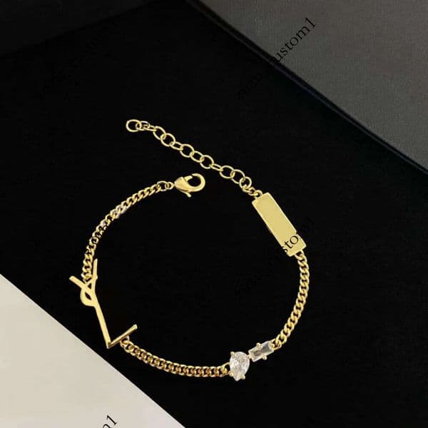 Classic luxury Bracelets Bangle letter Y Titanium steel with diamond designer for women jewlery gifts woman gold silver wholesale not Fade 24