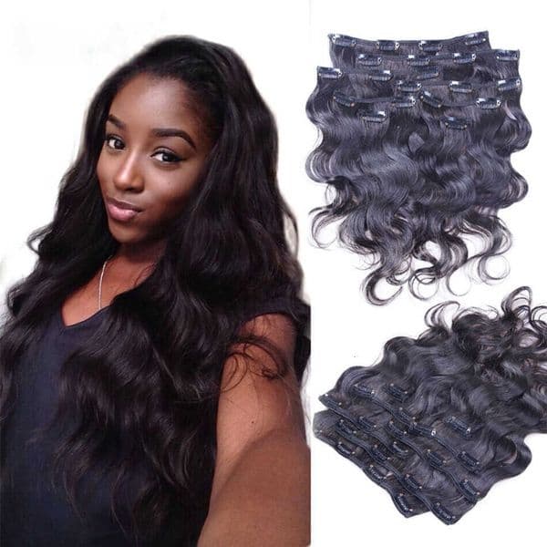Body Clip In Hair Extensions Ali Magic Wave Clip In Extensions Human Hair For Black Women Seamless 8 Pcs 20 Clips 120g Double Wefts Dark BrownY260606