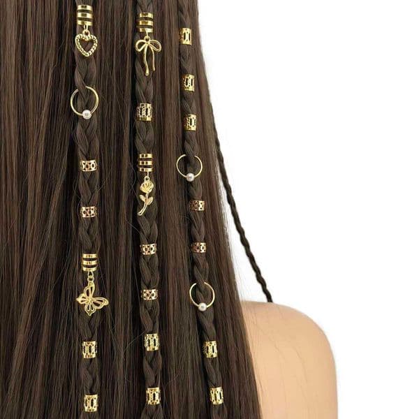 37pcs Butterfly flower Y2K Bow Dreadlock Hair Jewelry Accessories Braids gifts for girls and women Music festival