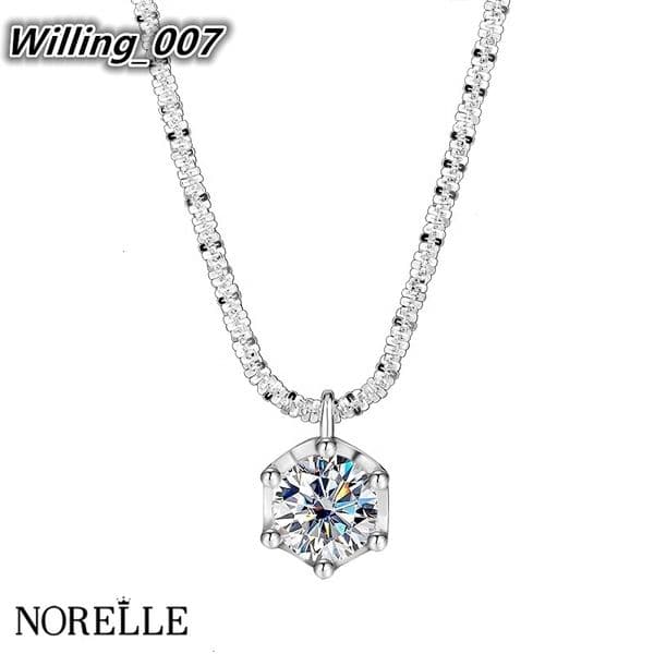 Hot Selling S925 Sterling Silver Womens 1-2ct Gra VVS Moissanite Sexangle Pendant Necklace Fine Jewelry Moissanite Colorful