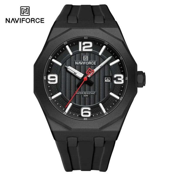 Naviforce 8079 Fashion New Simple Casual Male Men's Date Quartz Watches Silicone Band Wristwatch Business relojes para hombres b99be