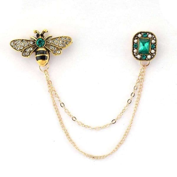 Vintage Elegant Bee Shiny Animal Brooch Exquisite Clothing Accessories Men And Women Christmas Gift For Friends