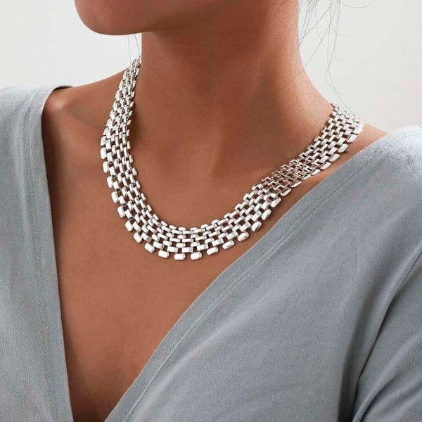 Exaggerated Cuban Chunky Thick Chain Women High Quality Big Iron Metal Silver Color Necklace Neck Jewelry Steampunk Men