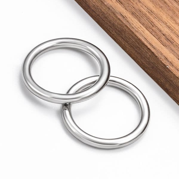 20pcs/ Lot Silver Solid Heavy Stainless Steel Seamless O Rings Welded Multi-Purpose Smooth Round O-Ring For DIY Basket Crafts