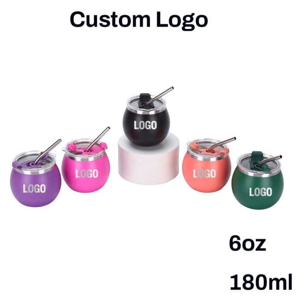 Customizable Wholesale 6oz Mini Insulated Tumbler Double Wall Stainless Steel Straw Cup Custom Logo Corporate Gift Promotional