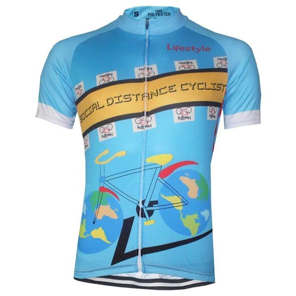 Mens Social Distance Cyclist Cycling Jersey Breathable Cycling Jerseys Short sleeve Summer Quick Dry Cloth MTB Ropa Ciclismo