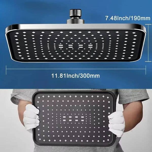 12 Inch ABS High Pressure Rainfall Shower Head 360° Adjustable Angle Anti-Clog Nozzle Water Saving Bathroom Accessories ddmynov