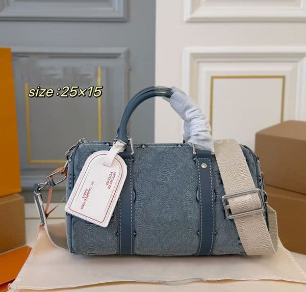 Denim Pillow Bags keepall bag Women classic style Shoulder bag Letter Embossing