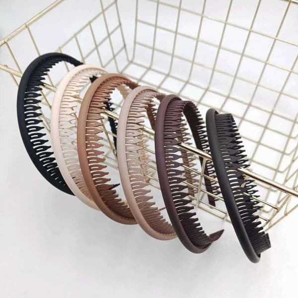 Frosted Bezel Bands Women Colorful Solid Color Non-slip Thin Edge Headband Hoop Teeth Hairband Girl Hair Accessories