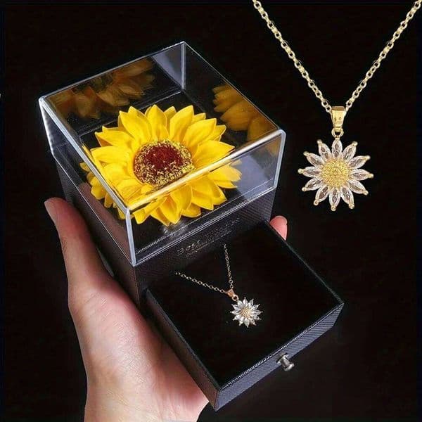 2026 Sunflower Necklace Gift Box, Mother's Nurses' Day, Thanksgiving, Christmas, fall gifts, anniversaries,