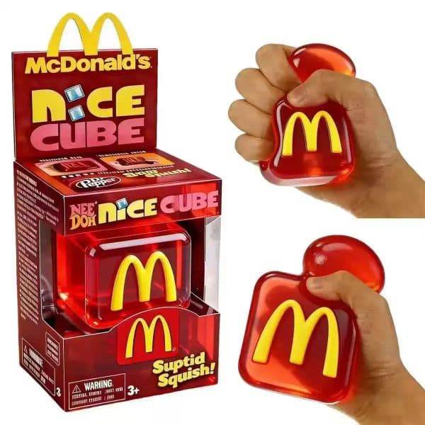 NeeDo McDonald's Starbucks 5.5cm Cube Toy , Soft Fidget Toy for Anxiety Relief, Sensory Squishy Ball Calming Tactile Grip for Focus & Relaxation