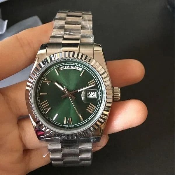 Hot sale Male watches for men stainless steel Band Green Face watch mens wrist watch 097