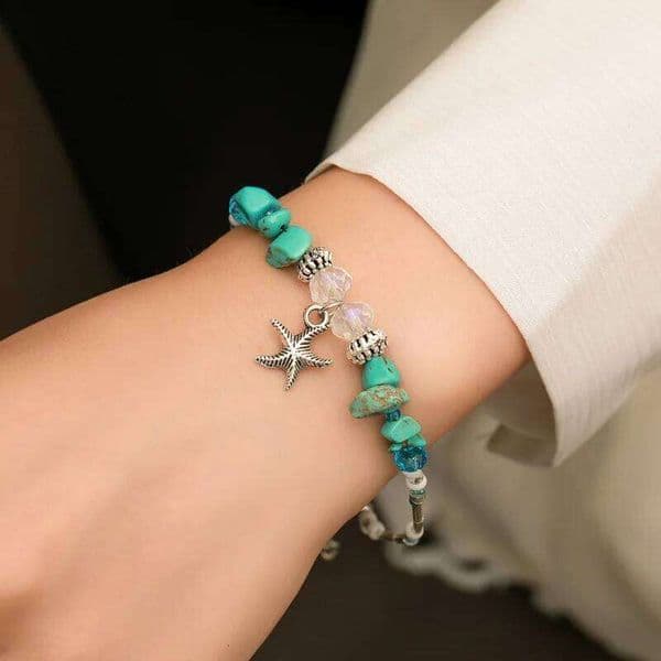 Bohemian Shell Bracelet for Women Starfish Conch Irregular Stone Beads Bracelets Summer Beach Wristband Jewelry Accessories