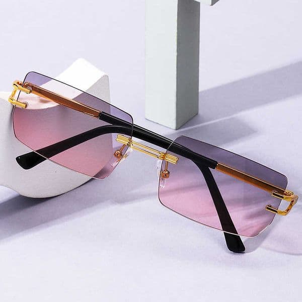 8064 New Fashion Frameless Sunglasses Square Gradient Glasses Style Street Style Sunglasses sunglasses for men