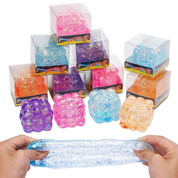 Glitter Magic Cube Decompression Ball Squeeze Toys Maltose Swirl Snowflake Ice Cube Squishy Relieve Stress Slow Rebound Fidget Toys In Stock By Sea..