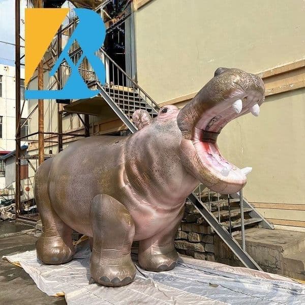 Customized Indoor Outdoor Giant Inflatable Hippo Animal for Business Decoration