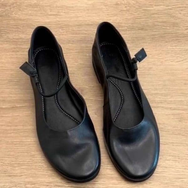 (In stock) Soft low-cut leather 2026 new versatile casual simple flat Mary Jane shoes