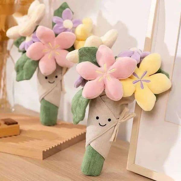 Interesting Hand-held Flowers Tulips Potted Plants Plush Toy Cute Soothing Bouquets Girls Graduation Day Gift Dolls rrr