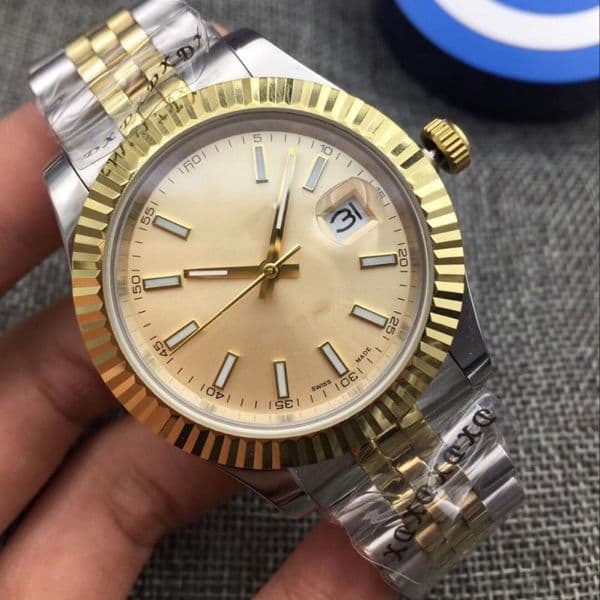 41mm Men's Automatic Watch, Black Dial, Luminous Hands, Water-Resistant, Five-Link Bracelet