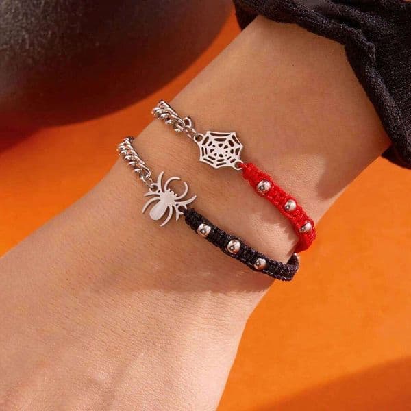Fashion Halloween Web Weaving Couple Friendship Bracelet for Women Men Retro Spider Daily Wear Jewelry Gift