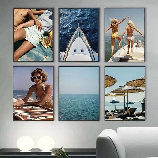 Retro Luxury Yacht High Society Summer Vacation Seascape Photography Poster Canvas Painting Wall Art Pictures Home Decor J260609