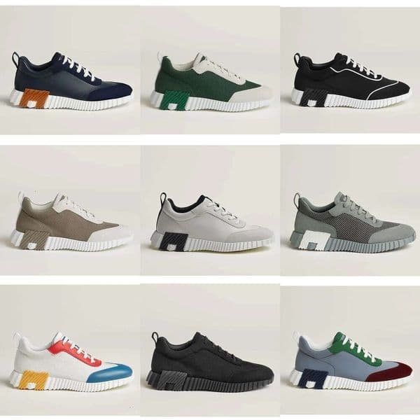 Bouncing Sneakers Designer Suede Casual Shoes Trainers Breathable Mesh Running Shoe Men Bounce Women Sneaker Non-Slip Rubber Sole Flat Trainer H Word