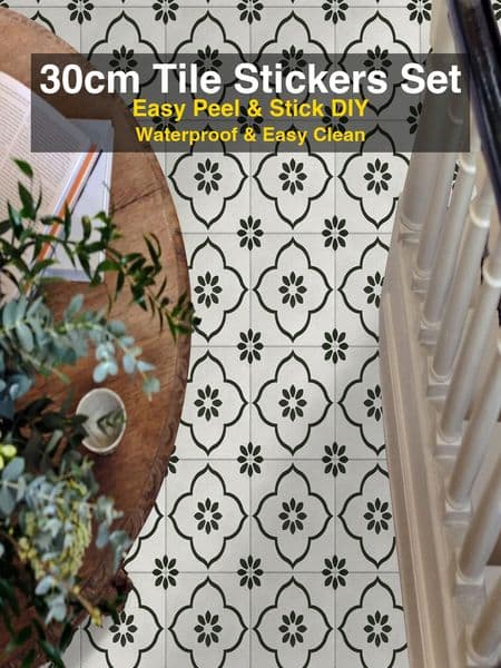 10Pcs Dark Olive Minimal Floral Peel and Stick Tile Stickers, 0.72mm Waterproof Self Adhesive Wall Floor Decal for Apartment Hallway & Bathroom DIY Refresh