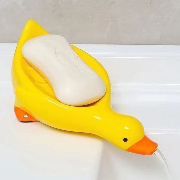 Cute Little Yellow Duck Soap Dish: Drains Well, No Water Pooling - A Stylish Soap Dish for the Bathroom Vanity