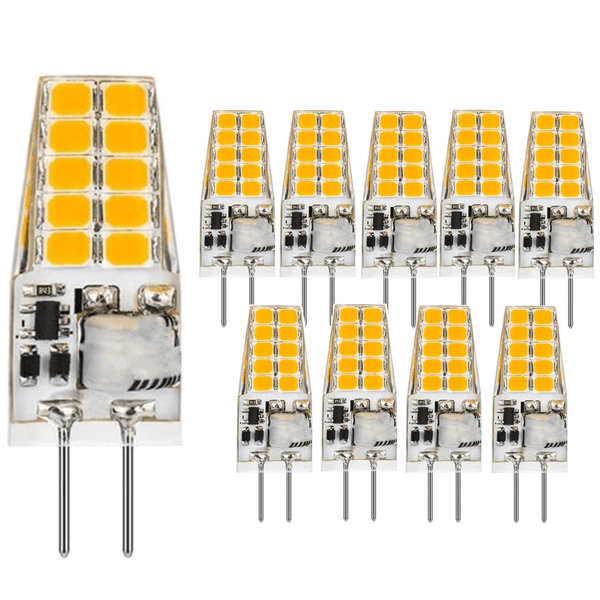 10pcs/lot G4 LED Bulb AC12V DC 12V Warm/Cold White mini 3W 10LEDs 6W 20LEDs Energy Saving Silicone Light 360 degrees Replace Halogen Lamp LED G4 silicone lamp