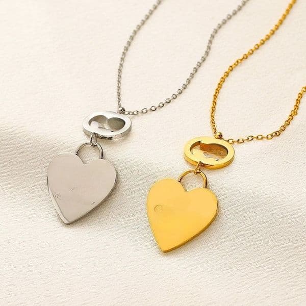 Fashion Necklace Pendant Women Earrings Designer Gold Silver Stainless Steel Letter Necklace Choker Chain Women Gift Jewelry