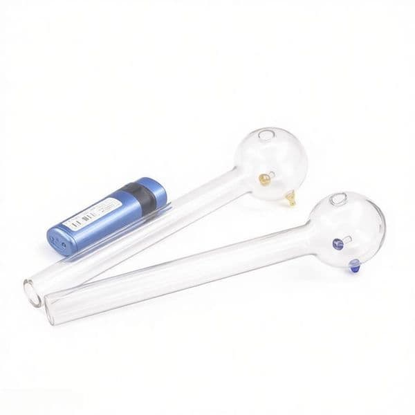 Wholesale Clear 8inch Glass oil burner pipe Super Thick heady Big 50mm ball Water bong pipe for smoking with Balance dot