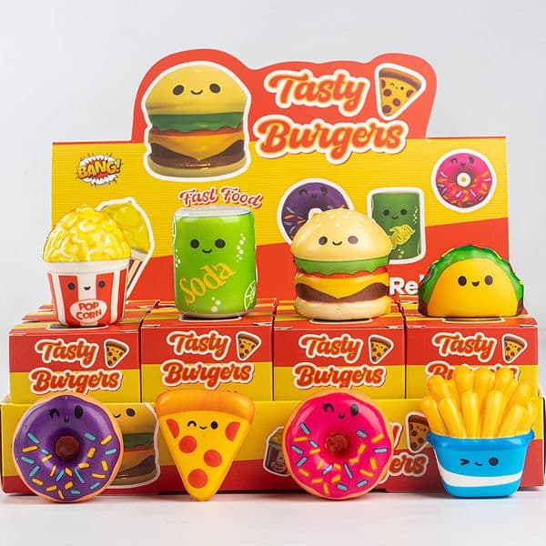 In Stock PU Squeeze Toys Food Animals Slow Rebound Anxiety Relief Stress Toys Simulation Hamburger Fidget Toys Fast Shipping