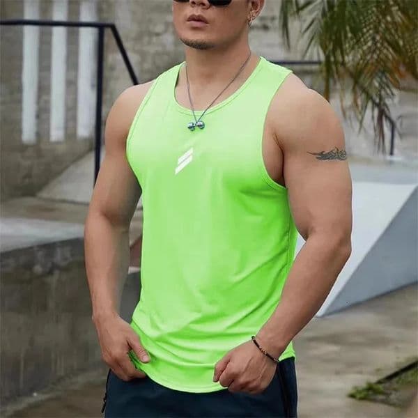 Summer Mens tank top Casual Round Neck Mesh Undershirt Shirt Sports Fitness Top Sleeveless Vest Quick Dry training vest 260612