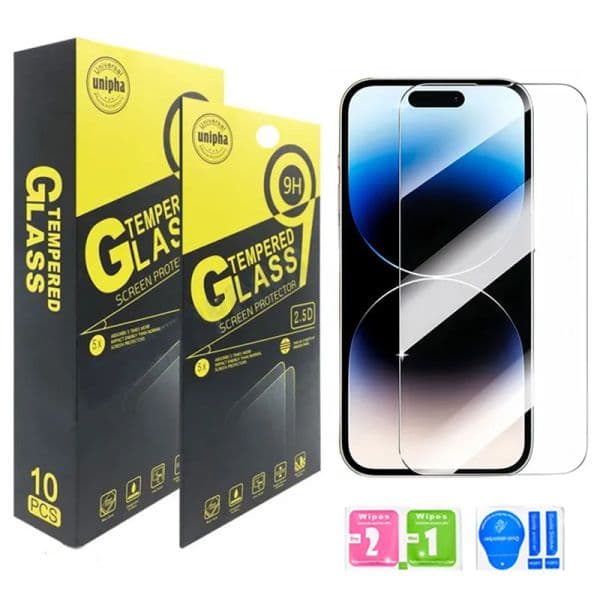 Tempered Glass 2.5D For Iphone 17 Air 16 pro max 15 14 13 12 11 Pro Max XS Max XR 8 7 Plus Samsung A15 S24FE A16 A36 Screen Protector 0.33mm 9H with paper box package