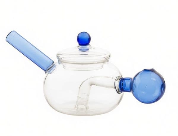 Wholesale Portable Tea Pot Shape Mini Glass Oil Burner Bong Thick Heady Colorful Recycler Hand Water Pipes Bongs for Smoking