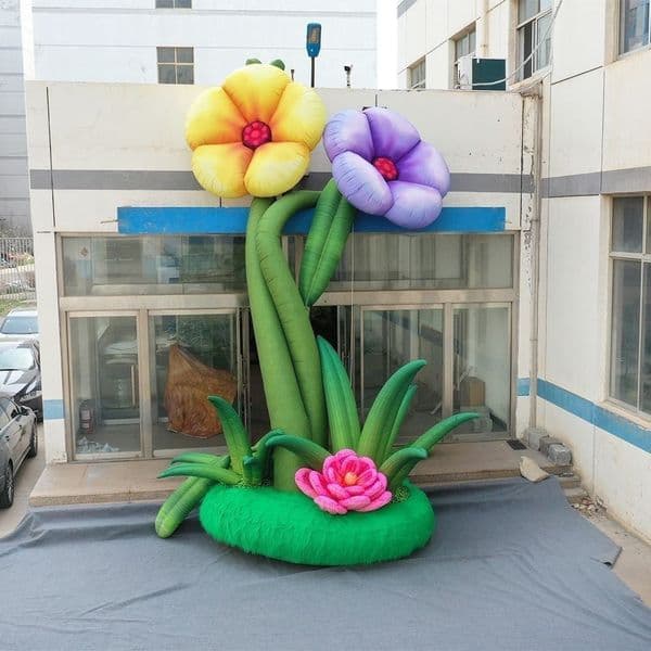 Free delivery Outdoor Christmas Inflatable Flowers With Blower For Nightclub Christmas Stage Event Decor Christmas Decoration