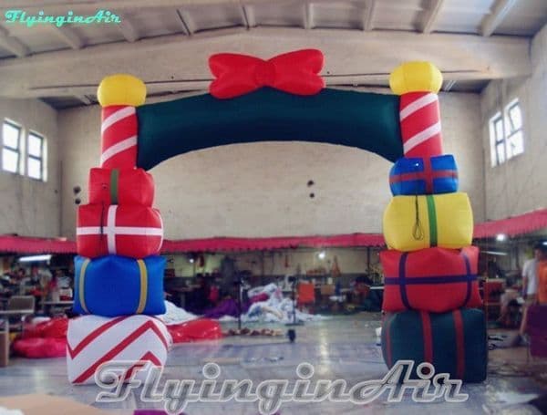 Free delivery Christmas Inflatable Gifts Arch Advertising Air Blown Door Inflated Archway with Custom Printing for Christmas/New Year Decoration