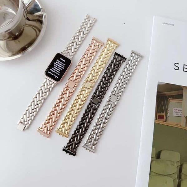 V-shaped wristband with diamond-encrusted metal suitable for Samsung Galaxy watch, strap, Fit3 smart bracelet SE
