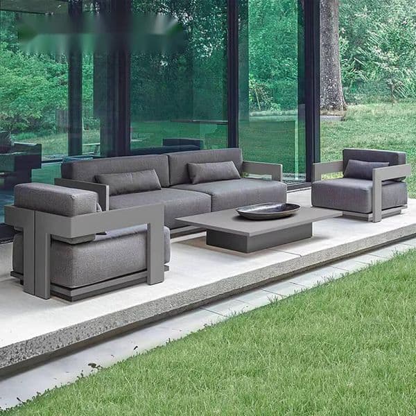 Courtyard Outdoor Aluminum Patio Furniture Set Waterproof Leisure Garden Sofa